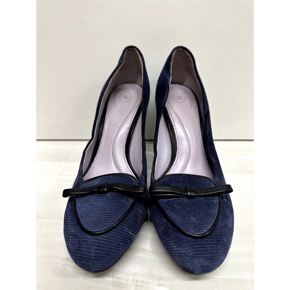 Johnston & Murphy women size 9M blue suede leather classic heel pumps